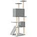 Albero Per Gatti Con Tiragraffi In Sisal Grigio Chiaro 153 Cm - Foto miniatura 4