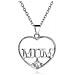 Collana Con Cuore Della Mamma In Lega Di Zinco/argento Con Strass - Foto miniatura 1