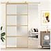 Porta Scorrevole Oro 102,5x205 Vetro Smerigliato Esg Alluminio - Foto miniatura 1