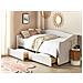 Letto Da Giorno Con Contenitore Tessuto Beige Chiaro 90 X 200 Cm Vittel - Foto miniatura 1