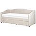 Letto Da Giorno Con Contenitore Tessuto Beige Chiaro 90 X 200 Cm Vittel - Foto miniatura 7