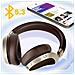 Cuffie Bluetooth Autonomia 40 Ore Microfono Tasti Multifunzione, Marrone - Foto miniatura 5