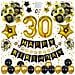 Kit Decorazioni Compleanno 30 Anni: Palloncini Neri E Dorati Con Confetti - Foto miniatura 1