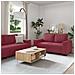 Set di Divani 2 pz con Cuscini Rosso Vino in Tessuto - Foto miniatura 2