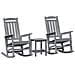 Set Giardino  3 Pezzi Grigio Chiaro HDPE, Sedia Dondolo  Grigio Chiaro 70x92x108 cm HDPE, Tavolino laterale  Grigio Chiaro 38x38x45 cm HDPE - Foto miniatura 1