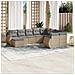 Set Divano da Giardino 10 pz con Cuscini Beige in Polyrattan - Foto miniatura 2