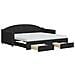Divano Letto Estraibile con Cassetti Nero 90x190 cm in Tessuto - Foto miniatura 1