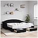 Divano Letto Estraibile con Cassetti Nero 90x190 cm in Tessuto - Foto miniatura 2