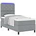 Rete Box Spring con Materasso e LED Grigio Chiaro 90x190 cm Tessuto - Foto miniatura 1