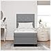 Rete Box Spring con Materasso e LED Grigio Chiaro 90x190 cm Tessuto - Foto miniatura 5