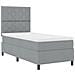 Rete Box Spring con Materasso e LED Grigio Chiaro 90x190 cm Tessuto - Foto miniatura 6