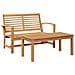 Set Divano da Giardino 2 pcs Naturale Legno massello di teak - Foto miniatura 1