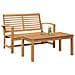 Set Divano da Giardino 2 pcs Naturale Legno massello di teak - Foto miniatura 3
