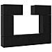 Set mobile TV 6 pcs Rovere nero 80 x 30 x 30 cm - Foto miniatura 1