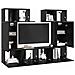 Set mobile TV 6 pcs Rovere nero 80 x 30 x 30 cm - Foto miniatura 3
