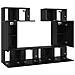Set mobile TV 6 pcs Rovere nero 80 x 30 x 30 cm - Foto miniatura 8