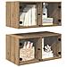 Armadi da Parete 2 pcs Rovere artigianale 68 x 37 x 35 cm - Foto miniatura 3