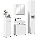 Set di mobili per il bagno 4 pcs Bianco Legno multistrato - Foto miniatura 3