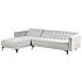 Divano Letto Angolare Modulare 4 Posti Aberdeen Tessuto Grigio Chiaro Lato Destro - Foto miniatura 5