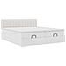 Struttura Letto Pouf con Materassi Bianco 160x200 cm Similpelle - Foto miniatura 7