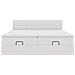 Struttura Letto Pouf con Materassi Bianco 160x200 cm Similpelle - Foto miniatura 8