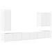 Set di Mobiletto da TV a Parete Montaggio a parete 6 pcs Bianco - Foto miniatura 1