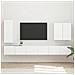 Set di Mobiletto da TV a Parete Montaggio a parete 6 pcs Bianco - Foto miniatura 2