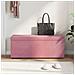 Pouf Rosa 101 x 41 x 40 cm Velluto e Legno Ingegnerizzato - Foto miniatura 3