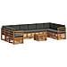 Set divani 11 pcs Naturale e Antracite Legno di Acacia Massello - Foto miniatura 1