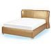 Letto Matrimoniale In Pelle Oro Con Led 140 X 200 Cm Paris - Foto miniatura 7