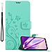 Custodia Compatibile Con Oppo A94 5g In Turchese Fiore - Coperchio Protettivo In Design Floreale Con Chiusura Magnetica, Funzione Stand E Slot Per Carte - Foto miniatura 1