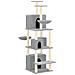 Albero Per Gatti Con Tiragraffi In Sisal Grigio Chiaro 180 Cm - Foto miniatura 1