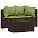 Set Mobili Da Giardino 3 Pz Con Cuscini In Polyrattan Marrone - Foto miniatura 2