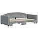 Divano Letto Con Letto Estraibile Grigio Chiaro 100x200 Tessuto - Foto miniatura 3