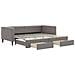 Divano Letto Estraibile Con Cassetti Tortora 90x200 Cm Tessuto - Foto miniatura 2