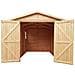 Garage In Legno 6 M2 - Magazzino Con Finestre - A222x320x244 Cm - In Pannelli In Legno Naturale - Capanno Da Giardino - Timbela M105 - Foto miniatura 1