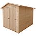 Garage In Legno 6 M2 - Magazzino Con Finestre - A222x320x244 Cm - In Pannelli In Legno Naturale - Capanno Da Giardino - Timbela M105 - Foto miniatura 3