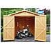 Garage In Legno 6 M2 - Magazzino Con Finestre - A222x320x244 Cm - In Pannelli In Legno Naturale - Capanno Da Giardino - Timbela M105 - Foto miniatura 5