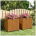 Fioriere Con Gambe 2pz Ruggine 42x40x43 Cm Acciaio Corten - Foto miniatura 5