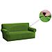 Copridivano Copriseduta Sofà Elasticizzato Tinta Unita Smile Tessuto Millerighe 2 Posti Verde - Foto miniatura 1
