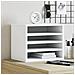 Organizer Per La Scrivania Bianco 36x26x29,5 Cm In Multistrato - Foto miniatura 1