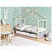Letto Per Bambini Casa Legno Di Pino Orgeval 90 X 200 Cm Con Contenitore Grigio - Foto miniatura 1