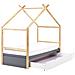 Letto Per Bambini Casa Legno Di Pino Orgeval 90 X 200 Cm Con Contenitore Grigio - Foto miniatura 2