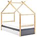 Letto Per Bambini Casa Legno Di Pino Orgeval 90 X 200 Cm Con Contenitore Grigio - Foto miniatura 3