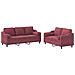 Set di Divani 2 pz con Cuscini Rosso Vino in Tessuto - Foto miniatura 1