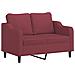 Set di Divani 2 pz con Cuscini Rosso Vino in Tessuto - Foto miniatura 3