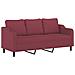 Set di Divani 2 pz con Cuscini Rosso Vino in Tessuto - Foto miniatura 4