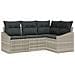 Set Divano da Giardino 4 Pezzi con Cuscini Grigio Chiaro Polyrattan - Foto miniatura 1