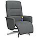 Poltrona Reclinabile Massaggio Poggiapiedi Grigio Scuro Tessuto - Foto miniatura 1