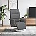 Poltrona Reclinabile Massaggio Poggiapiedi Grigio Scuro Tessuto - Foto miniatura 2
